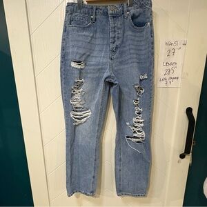 AFRM Distressed‎ High-Rise Straight Jeans | Grunge Y2K Denim/ 27